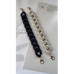 Цепочка брелок пластиковая бежевая матовая, 20 см