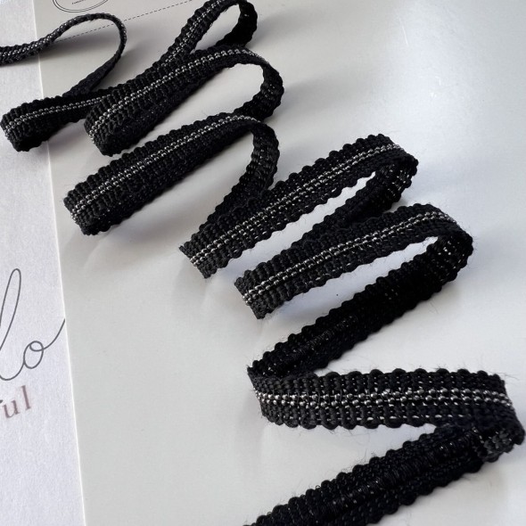 Тесьма текстильная  с цепочками шариками, 20 мм