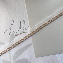 Тесьма кант из прозрачной сетки с легкой золотистой цепочкой