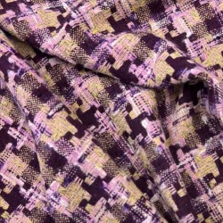 Ткань твид с шерстью в бежево-брусничных тонах.