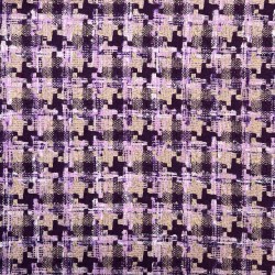 Ткань твид с шерстью в бежево-брусничных тонах.