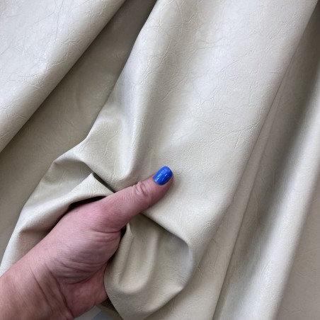 Экокожа плотная на текстильной основе, молочная