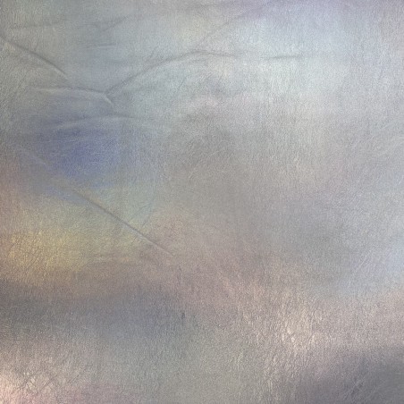 Экокожа плотная на текстильной основе, серебристый хамелеон