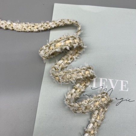 Тесьма плетеная светло-бежевая