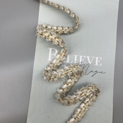 Тесьма плетеная светло-бежевая