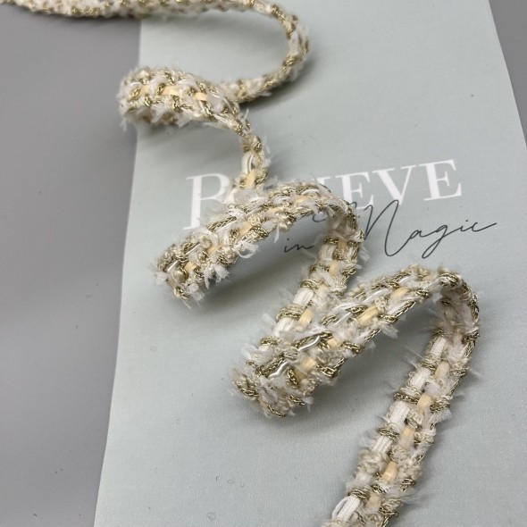 Тесьма плетеная светло-бежевая