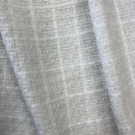 Ткань твид белый приглушенный матовый