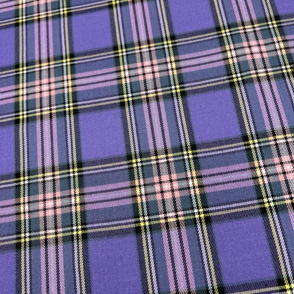 Ткань костюмная в клетку в сиреневых тонах