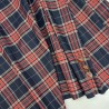 Ткань костюмная в клетку в сине-красных тонах