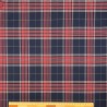 Ткань костюмная в клетку в сине-красных тонах