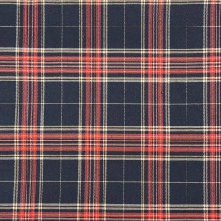 Ткань костюмная в клетку в сине-красных тонах