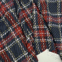 Твид в клетку в сине-красных тонах