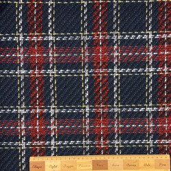 Твид в клетку в сине-красных тонах