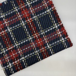 Твид в клетку в сине-красных тонах