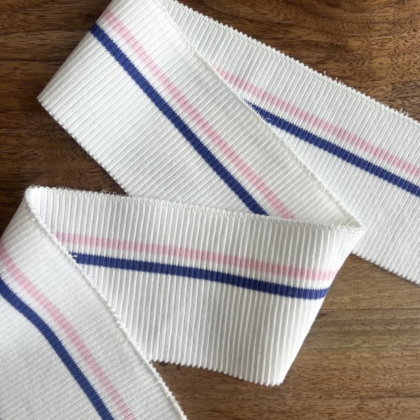 Подвязы трикотажные молочные с яркими полосками, 10 см