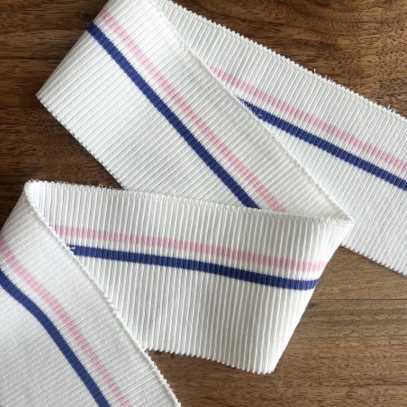 Подвязы трикотажные молочные с яркими полосками, 10 см