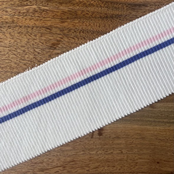 Подвязы трикотажные молочные с яркими полосками, 10 см