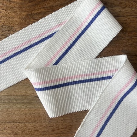 Подвязы трикотажные молочные с яркими полосками, 10 см