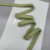 Тесьма текстильная зеленая с мелкими пайетками, 14 мм