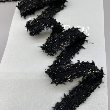 Тесьма текстильная  черная с люрексом , 20 мм