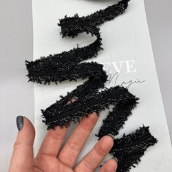 Тесьма текстильная  черная с люрексом , 20 мм