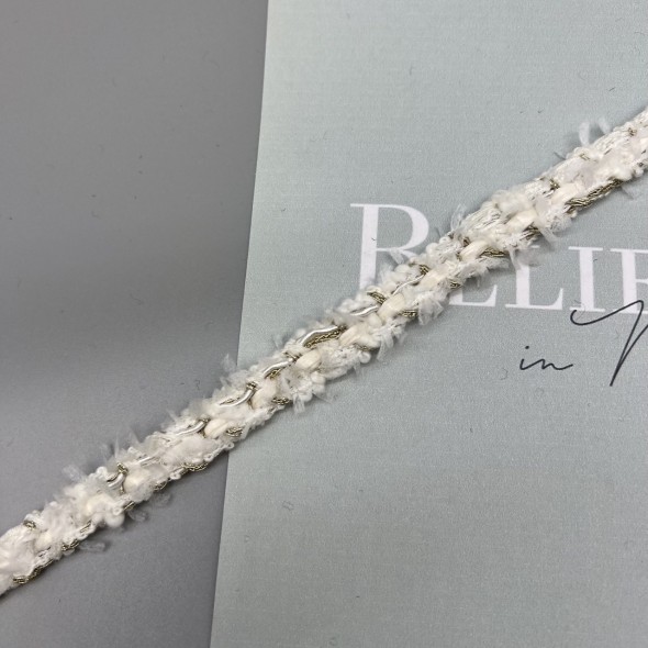 Тесьма плетеная молочная