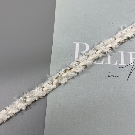 Тесьма плетеная молочная