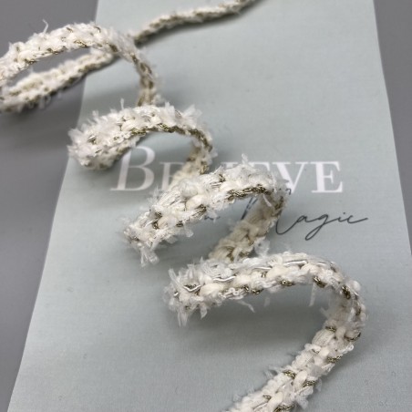 Тесьма плетеная молочная