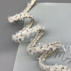 Тесьма плетеная молочная