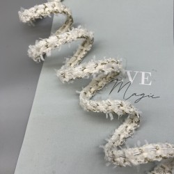 Тесьма плетеная молочная