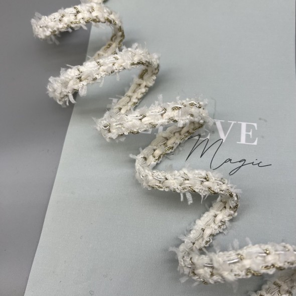 Тесьма плетеная молочная