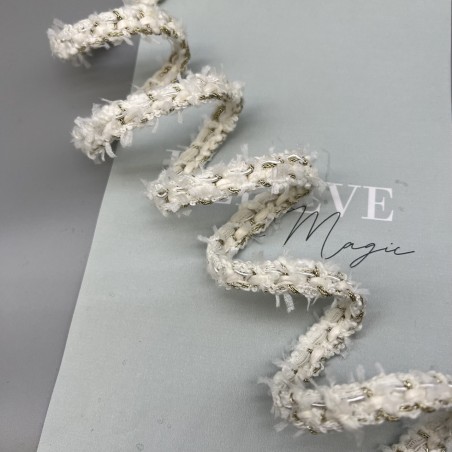 Тесьма плетеная молочная