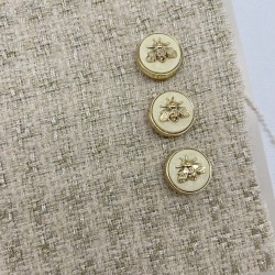 Пуговицы молочные с золотистыми мухами, 20 мм