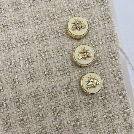 Пуговицы молочные с золотистыми мухами, 20 мм