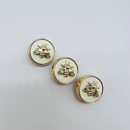 Пуговицы молочные с золотистыми мухами, 20 мм