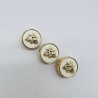 Пуговицы молочные с золотистыми мухами, 20 мм