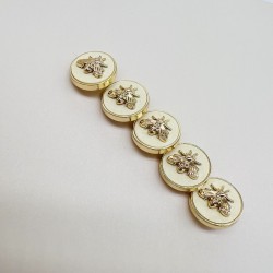 Пуговицы молочные с золотистыми мухами, 20 мм