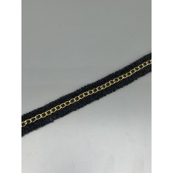 Тесьма бахрома текстильная с легкой золотистой цепочкой