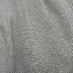 Твид однотонный классический белый   с блестящей нитью в тон