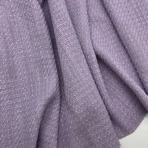 Твид однотонный классический сиреневый с блестящей нитью в тон