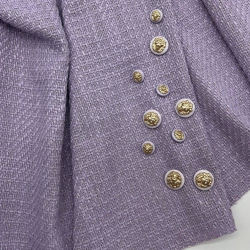 Твид однотонный классический сиреневый с блестящей нитью в тон