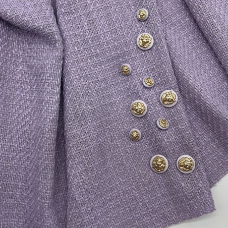 Твид однотонный классический сиреневый с блестящей нитью в тон