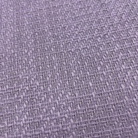Твид однотонный классический сиреневый с блестящей нитью в тон