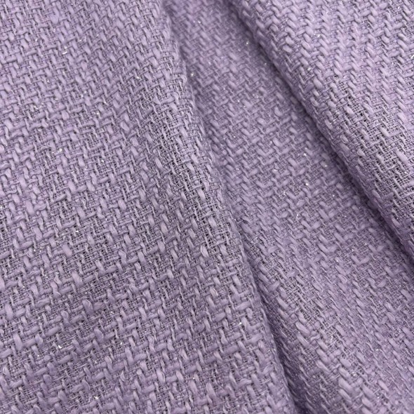 Твид однотонный классический сиреневый с блестящей нитью в тон