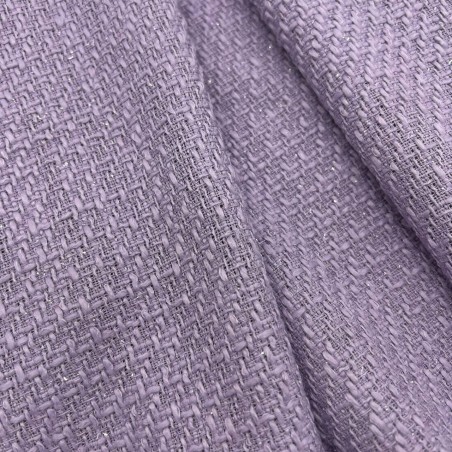 Твид однотонный классический сиреневый с блестящей нитью в тон