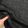 Твид однотонный черный с блестящей нитью в тон  и мелкими пайетками