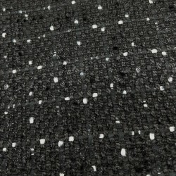 Твид матовый черный с вкраплениями молочных нитей