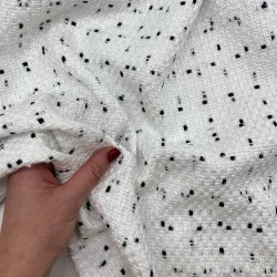 Твид матовый молочный с вкраплениями молочных нитей