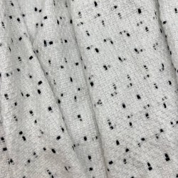 Твид матовый молочный с вкраплениями молочных нитей