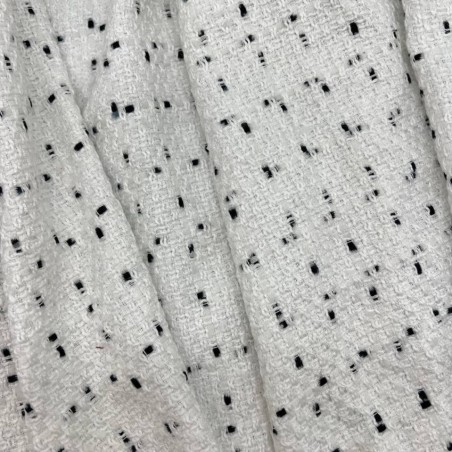 Твид матовый молочный с вкраплениями молочных нитей